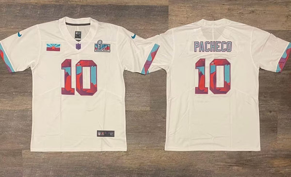Men's Kansas City Chiefs #10 Isiah Pacheco White Super Bowl LVII Patch Vapor Untouchable Limited Stitched Jersey Men's Kansas City Chiefs #10 Isiah Pacheco White Super Bowl LVII Patch Vapor Untouchable Limited Stitched Jersey